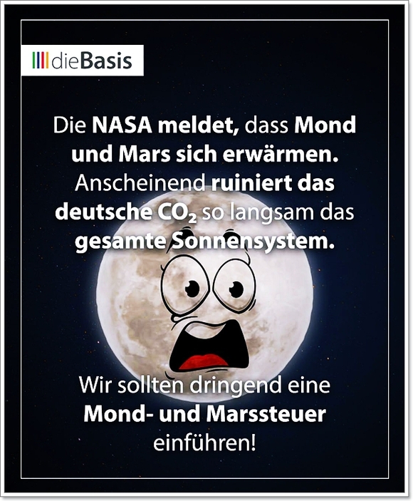 Mond und Mars erwärmen sich