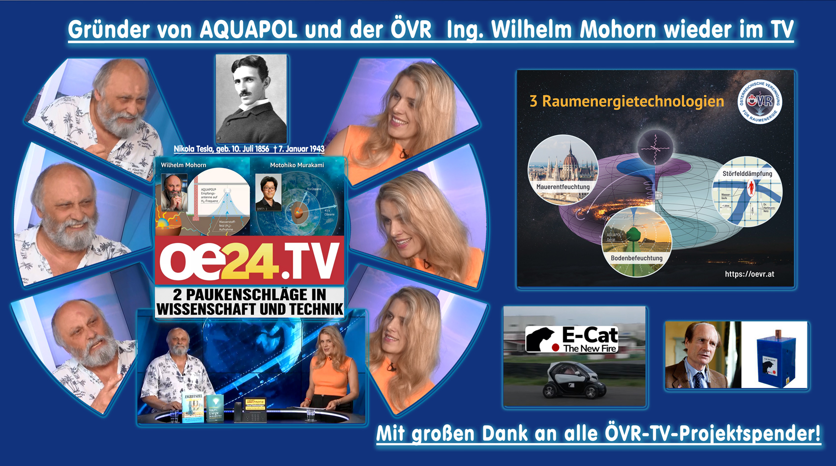 Gründer von AQUAPOL® und der ÖVR Ing. Wilhelm Mohorn wieder im TV